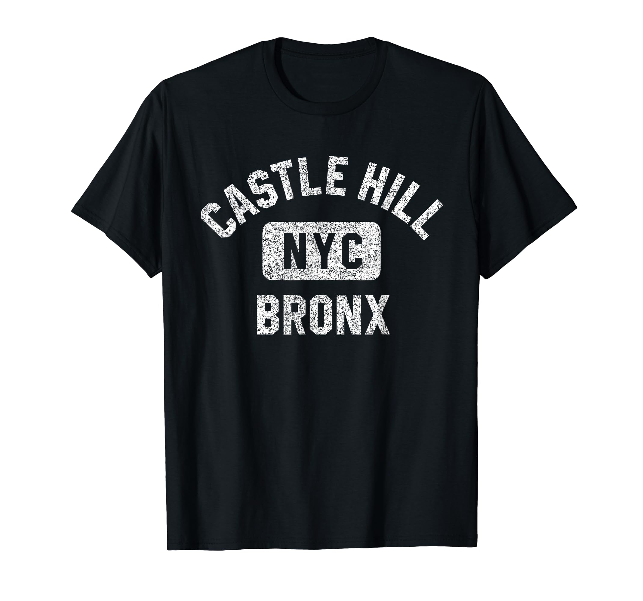 133 Apparel Castle Hill Bronx NYCastle Hill Bronx NYC Gym Style Distressed White Print T-Shirt