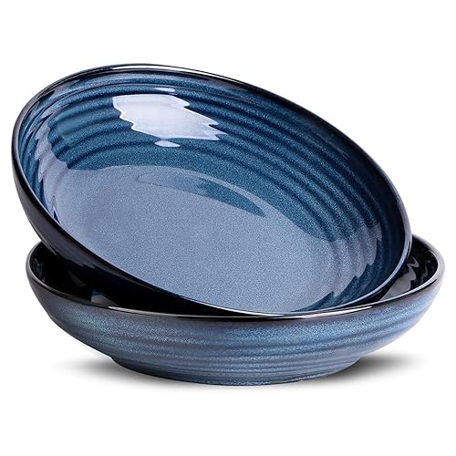HASENSE Pasta Bowls Set of 2, 8.7 Inch Ceramic Salad