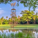 GDNSFIT Cow Wind Chimes for Outside, Metal Windchimes Outdoors, Cow Gifts for Women/Men, Memorial/Birthday Gifts, Garden Decor for Outside, Patio or Yard, Durable Chimes for Outdoors