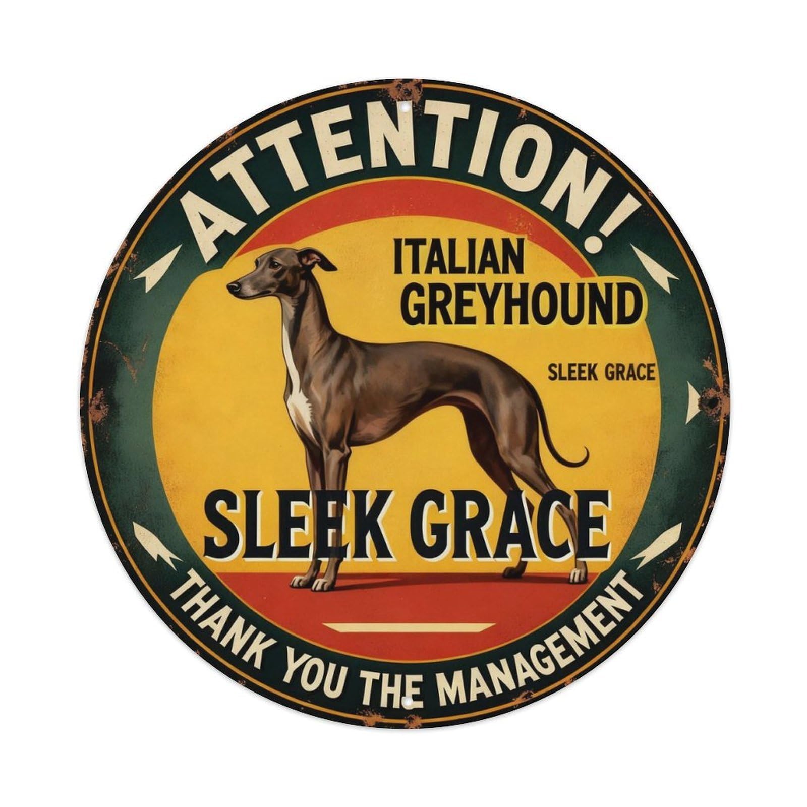 Italian Greyhound Sleek Grace Metal Tin Sign Plaque