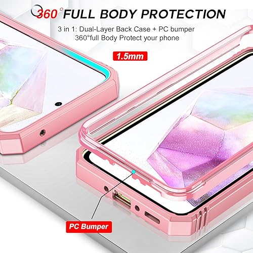 Miniatura 4 de LeYi Funda para teléfono Galaxy A35-5G Protector de pantalla Galaxy A35 5G con protector de pantalla de vidrio templado 3PCS