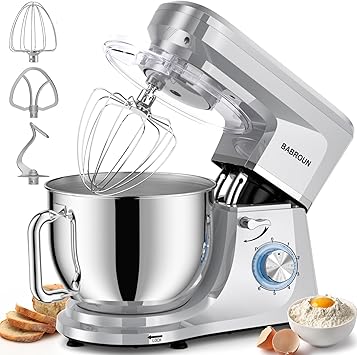 8.45 QT Electric Dough Mixer - 660W 6 Speed Stand Mixer