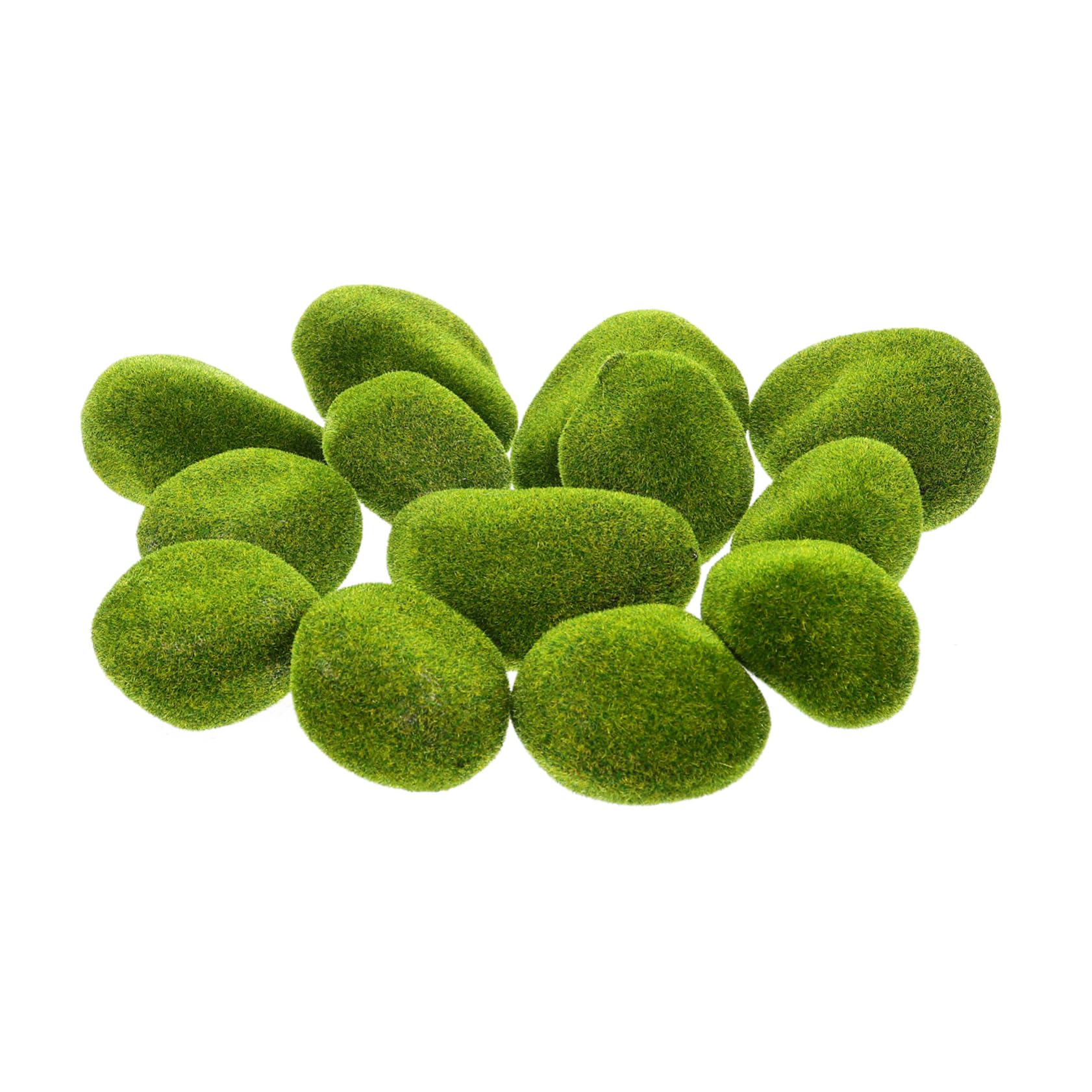 CIMAXIC Vivid Fuzzy Rocks 13pcs Artificial Moss Stones Decor Ideal for DIY Craft