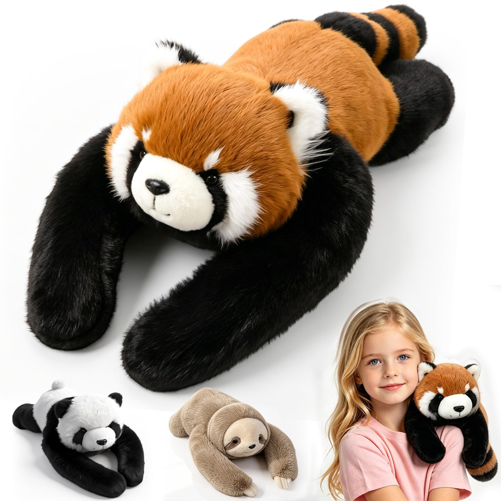 FUHSY Weighted Red Panda Plush Sensory Toy,63cm Large Stuffed Red Panda Animals with Long Weighted Arms for Sleep Support,Stuffed Plush Animals Toys Gift for Kids & Adults (Large) — image 1