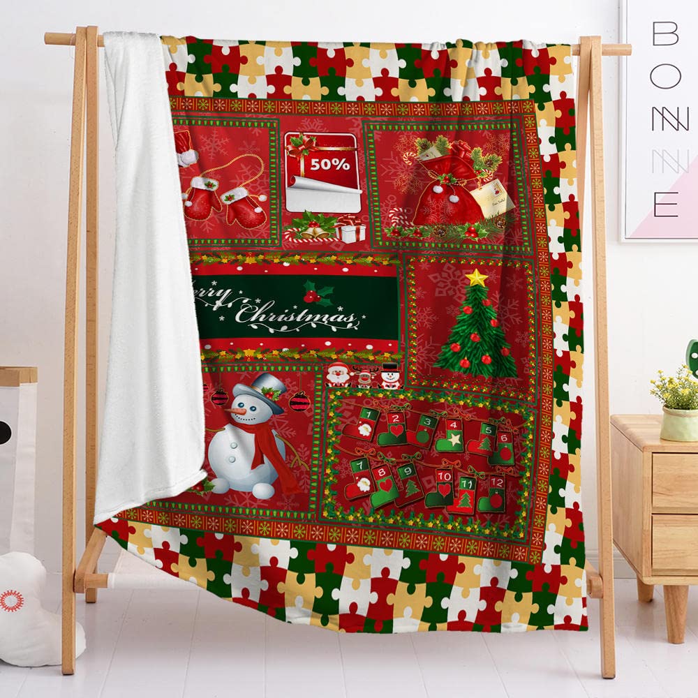 Plaid Polaire 150X200 Bonhomme De Neige Marron Couverture Polaire Microfibre,Plaid pour Canapé Confortable,Couverture en Flanelle Épaisse,Couverture Laine,Couverture Polaire