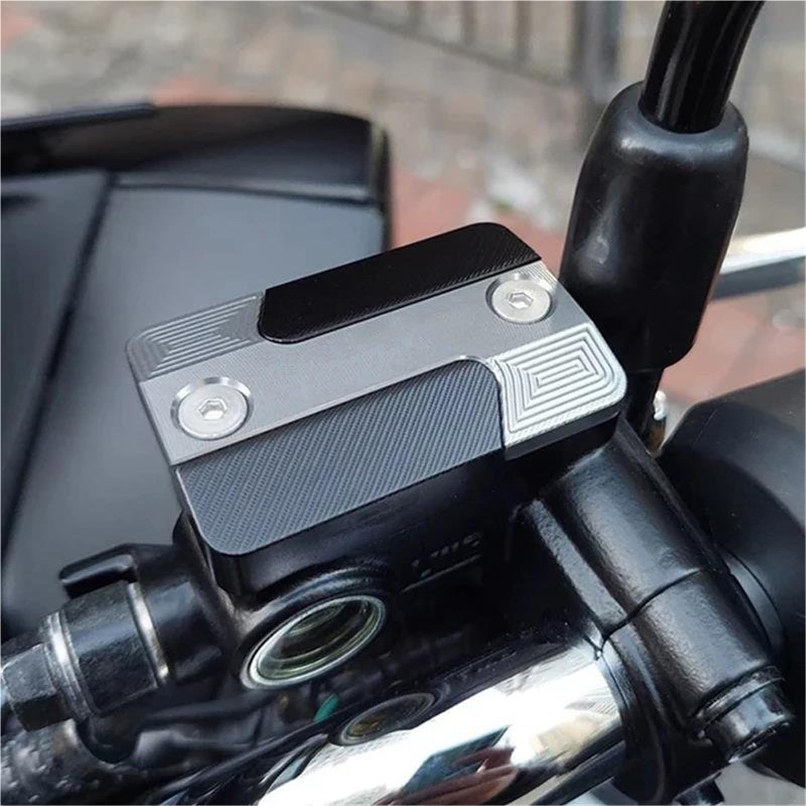 Protettore del serbatoio Moto Di Alluminio CNC Frizione Anteriore Serbatoio Del Liquido Dei Freni Tappo Copertura Per YAMAHA FJR1300 FJR 1300(Black B)