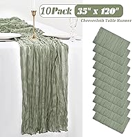 Vista 370 de Showgeous 10 Pack Baby Pink Cheesecloth Table Runner 10FT Long Semi-Sheer Gauze Table Runner Boho or Rustic Wedding Decor for Wedding Decor Arch
