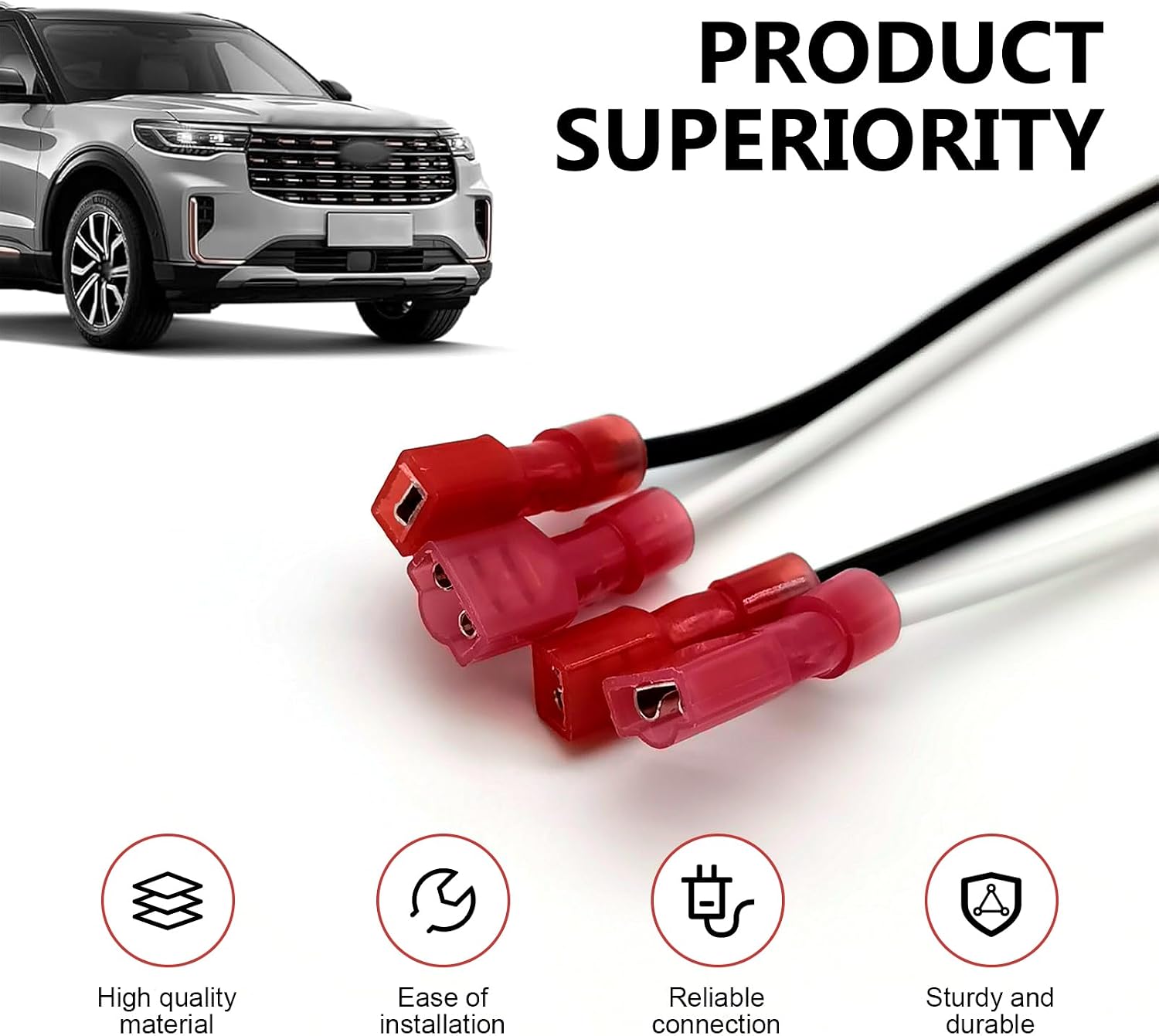 4PCS 72-5600 Speaker Harness, Car Door Speaker Adapter Connector Plug, Speaker Wiring Harness Adapter Replacement, Compatible with Ford F150 F250 Escape Mustang Lincoln