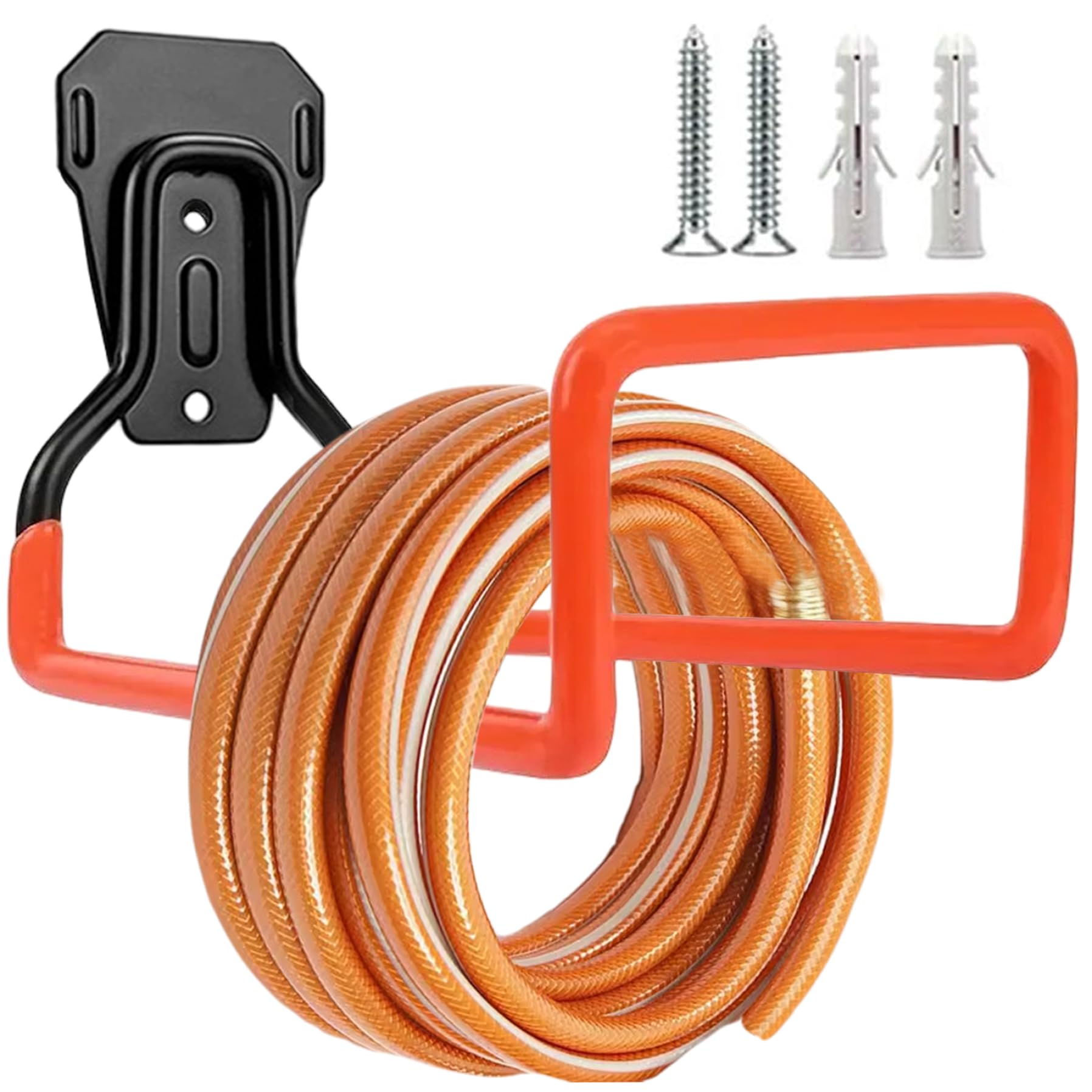 Garden Hose Holder Wall Mount, Heavy Duty Metal Hose Hanger with Screws, Ideal for Indoor, Outdoor Garden Holder Hanger