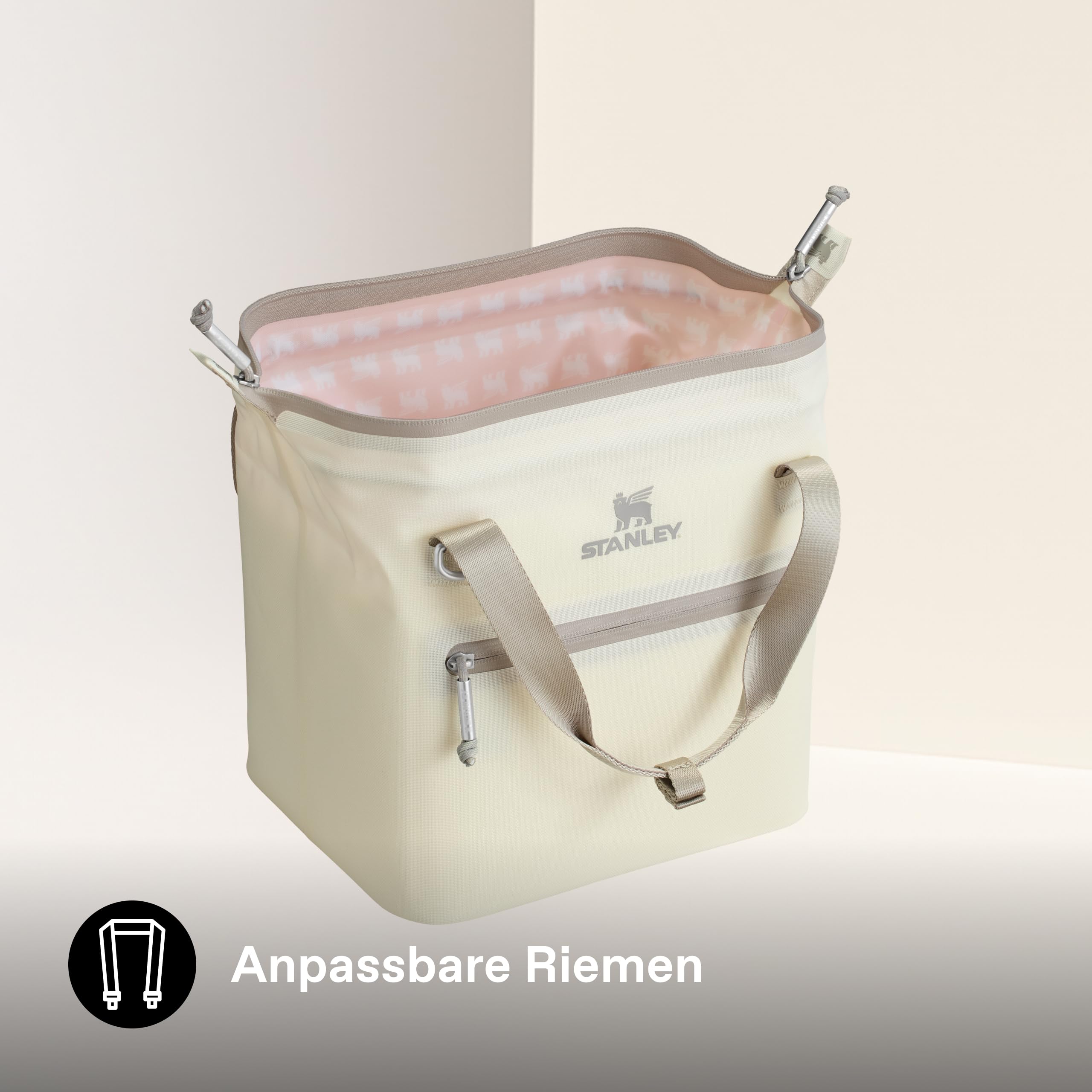 Stanley 1913 All-Day Julienne Maxi Cooler - 100% Recyceltes Polyester - Tragegriff - Reißverschlussöffnung - Anpassbare Riemen - Netztaschen - Erhabenes Logo - Kontrastierende Farben