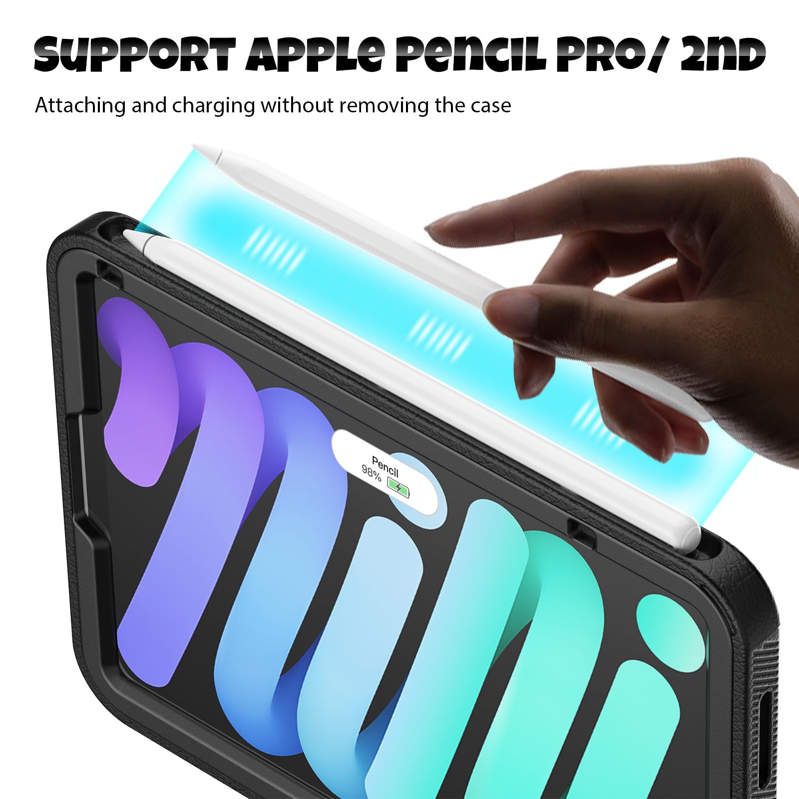 SEYMAC Case For IPad Mini 7th/6th Gen (2024/2021) – Shockproof, Magnetic Cover, Multi-Angle Stand, Pencil Holder, Red
