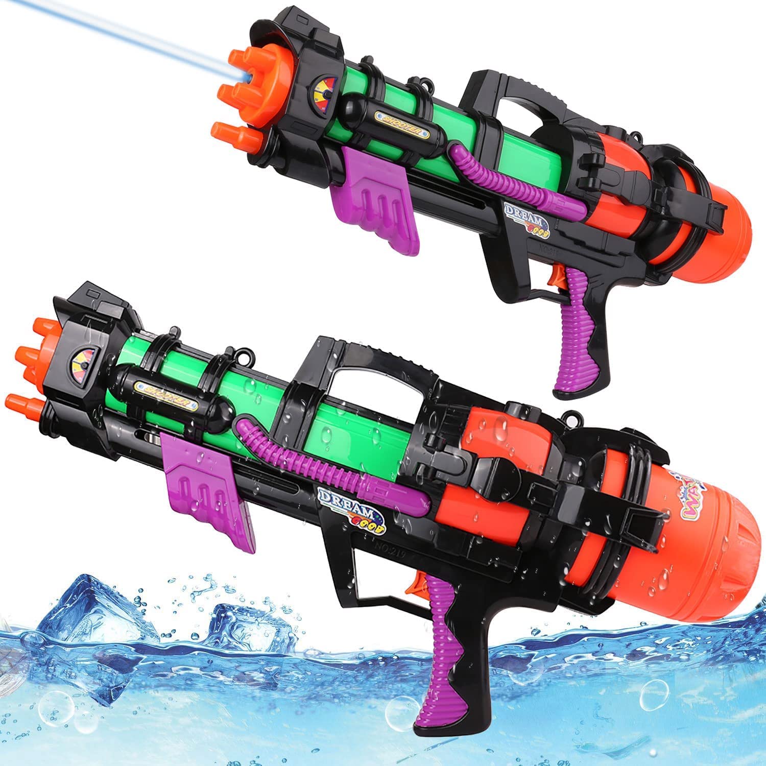 Large Big Water Guns for Kids Adults 1500CC Blaster 40 Ft Long Range Water Soaker Squirt Guns for Swimming Pools Party Beach Sand Water Fighting (Green)