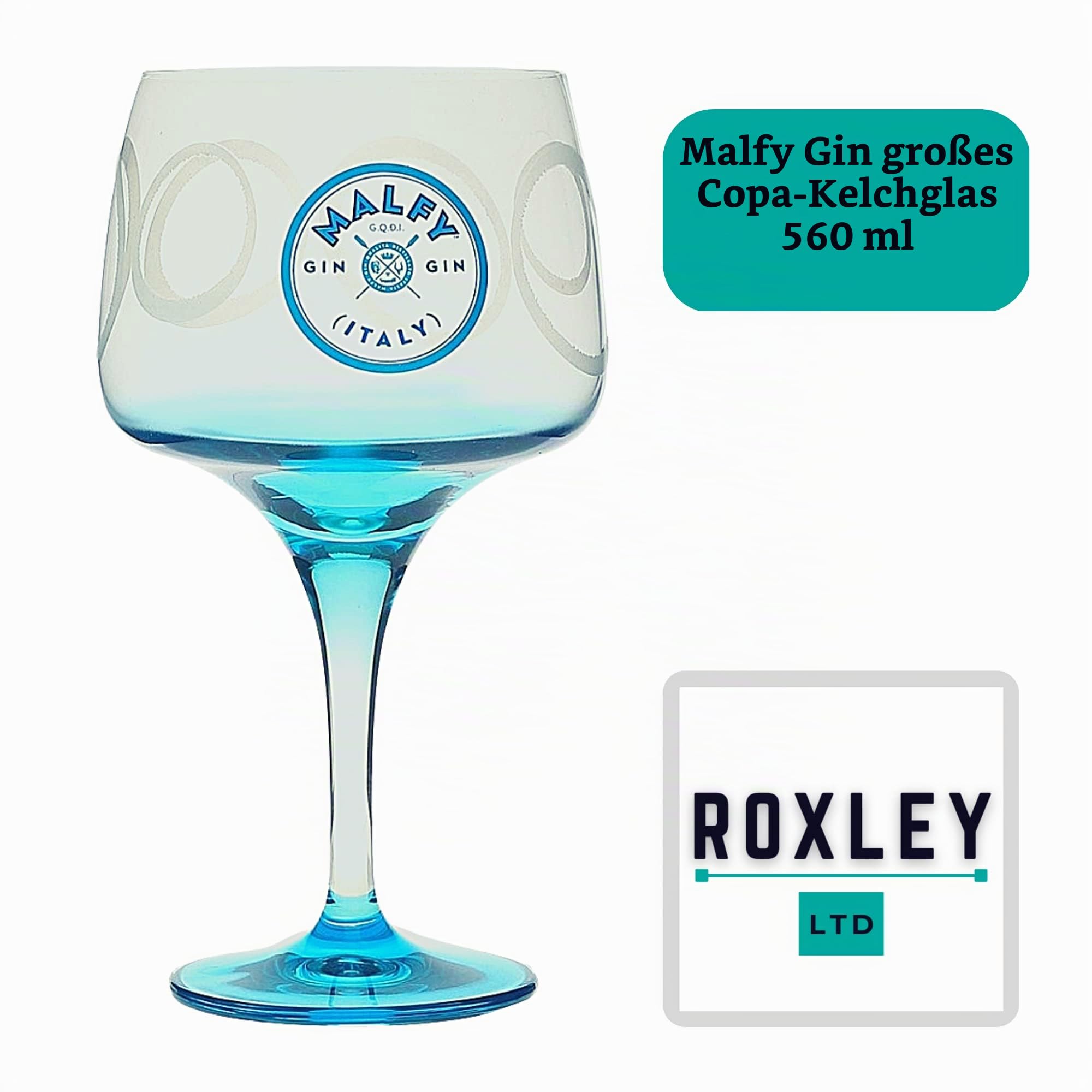 Roxley Malfy Gin-Glas, grün, auch mit Marken-Bierdeckel