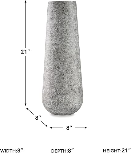 Vista 16 de Signature Design by Ashley Fynn - Jarrón de metal contemporáneo de 17 pulgadas, color marrón antiguo Marrón