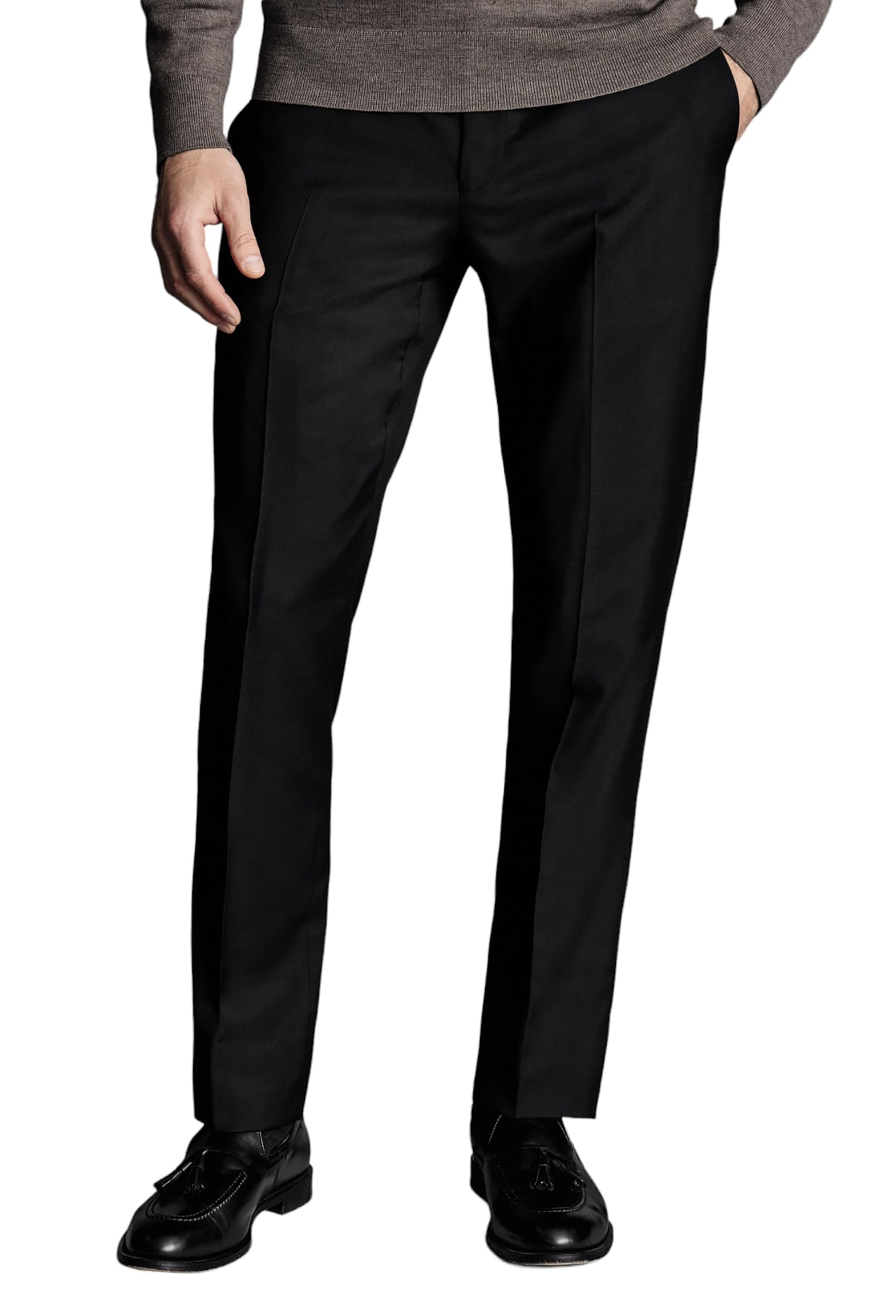 Charles Tyrwhitt - Dress Pants for Men - Slim Fit Natural Stretch Twill Suit Trousers Mens Dress Pants