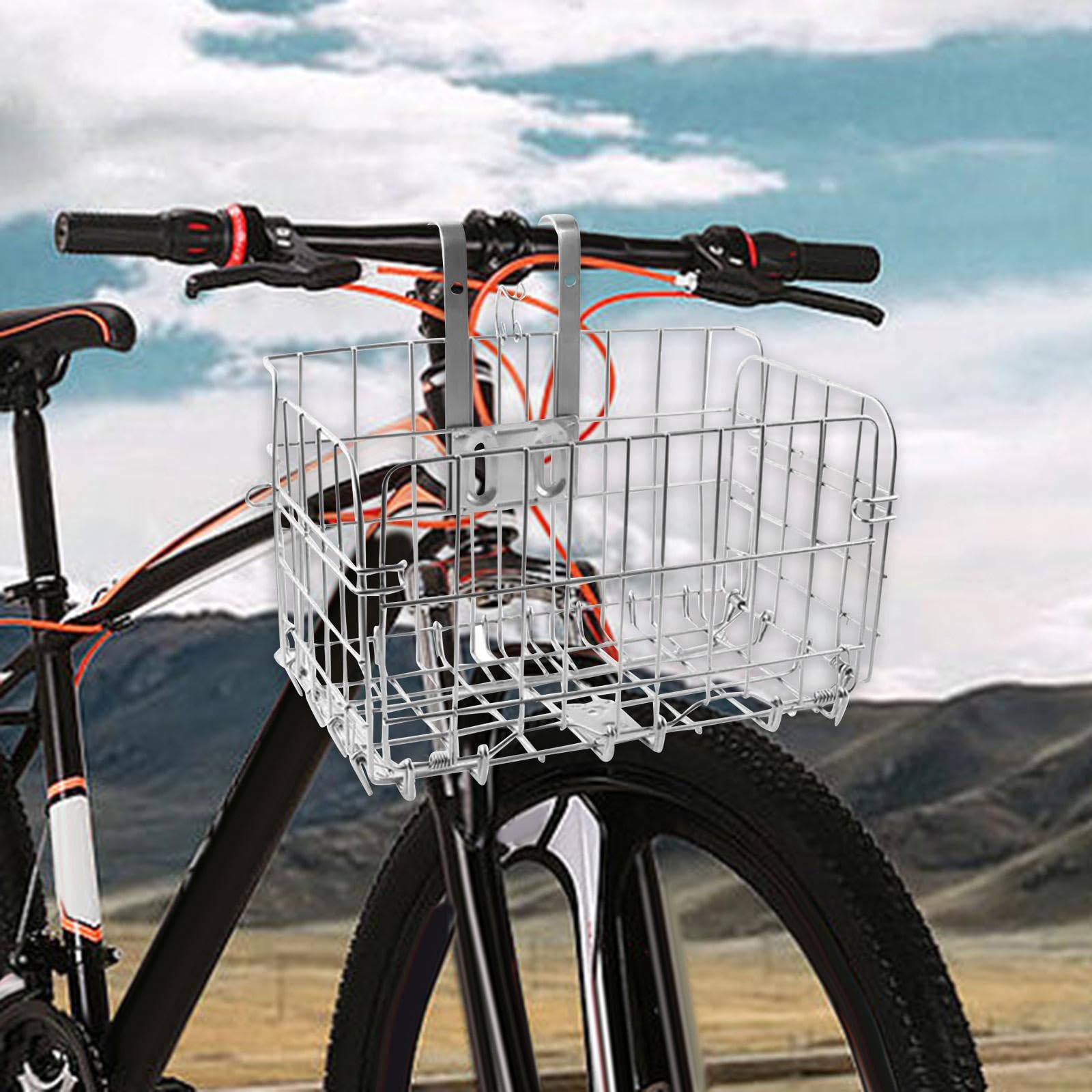 rockible Fahrrad Klappkorb, Fahrrad Einkaufskorb, Zubehör für Kleine Haustierträger, Robustes Material, Langlebig, 20 Kg Tragfähigkeit für Rennräder,