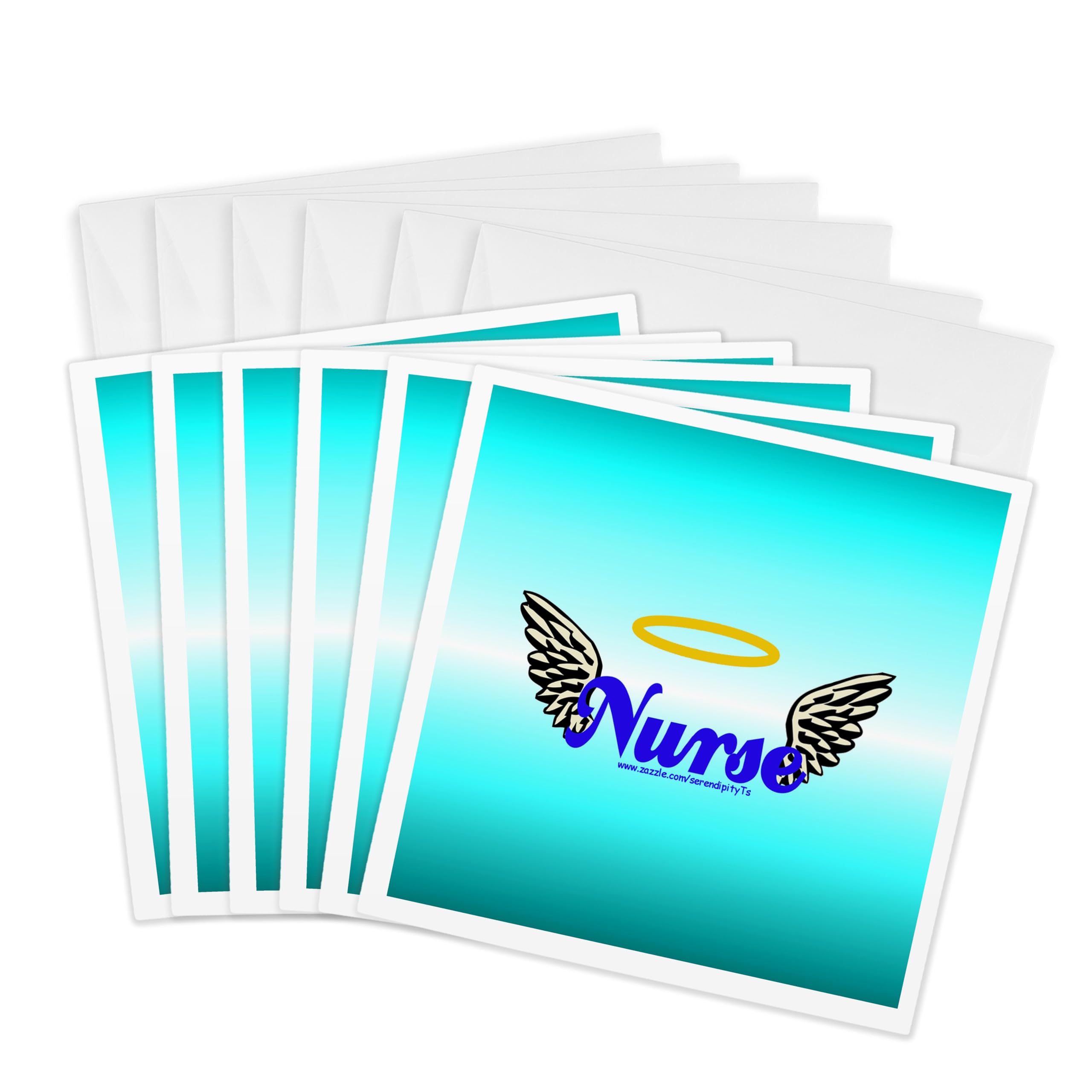 3Drose Nurse Angel Wings - Greeting Cards, 6 by 6-inches, Set of 6 (gc_11932_1)