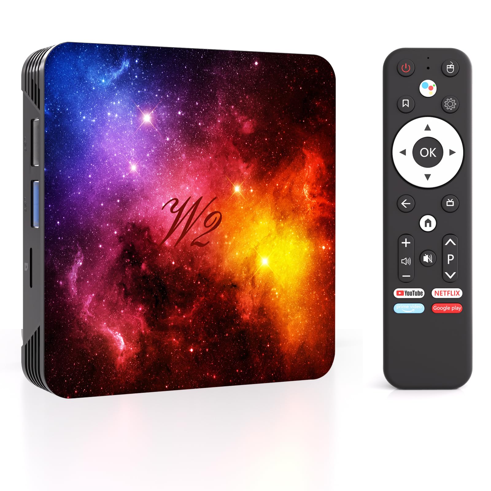 Android TV 14 - Processore Quad-Core, 4GB RAM e 64GB ROM, WiFi Dual Band 2.4G/5G, Bluetooth 5.0, Porte HDMI 2.0 e USB 2.0, Mini Tastiera fornita 2k