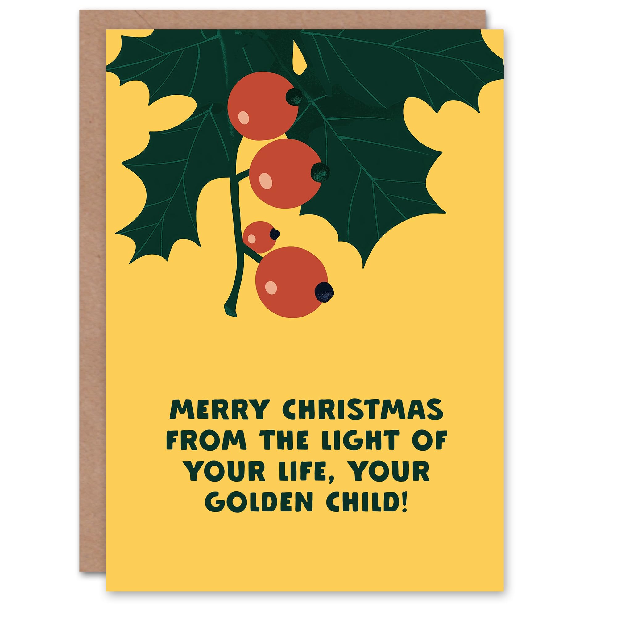 Artery8 From The Light Of Your Life Golden Child Funny Blank For Him Or Her Art Christmas Card
