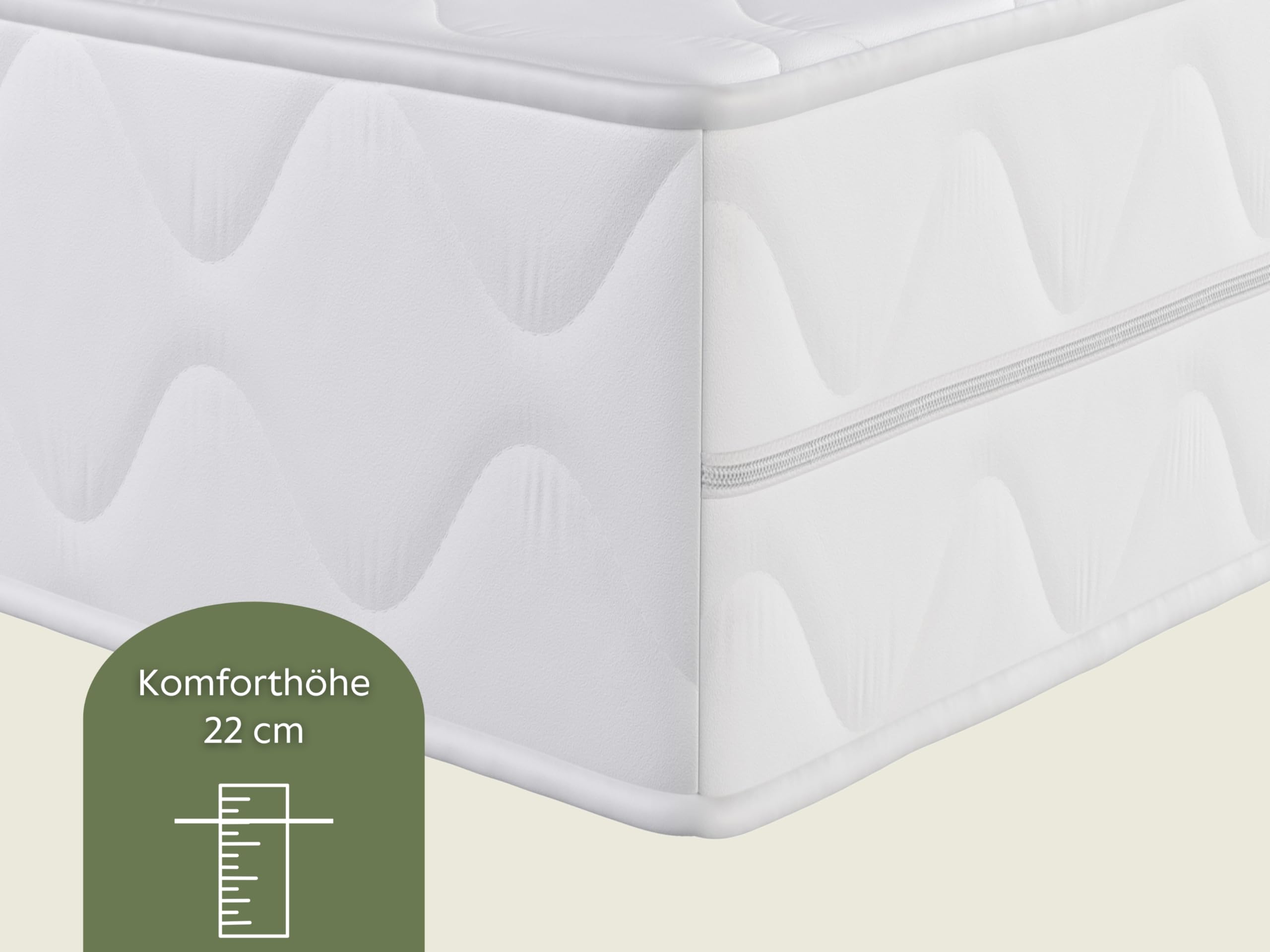 Badenia Trendline BT100 2-in-1 Duo XXL orthopädische 7-Zonen Komfortmatratze, 22 cm hoch, Härtegrad 2 und 3, 140 x 200, Öko-Tex zertifiziert, produziert nach deutschem Qualitätsstandard