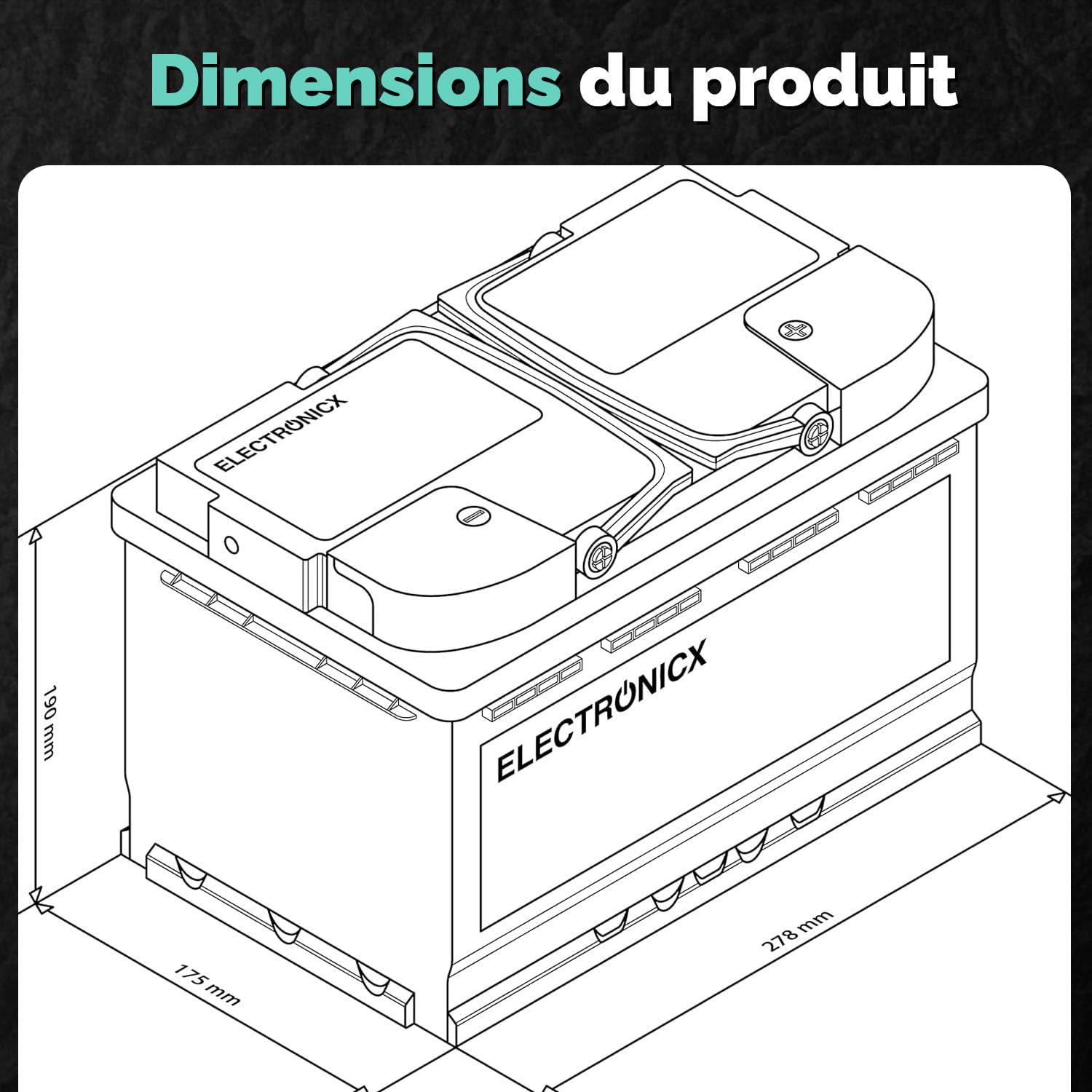 Electronicx Caravan Extreme Edition 100Ah / C100 / 12V Batterie Gel – 100 Ah – Batterie 12V Camping-Car, Van, Bateau, Marine, Solaire – sans Entretien & Robuste – 278×175×190 mm