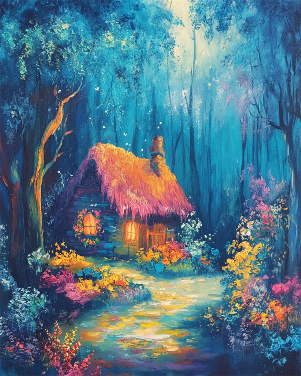 Rkflgew B Diy Seed Ead Embroidery Kits Colorful Forests 30X40cm