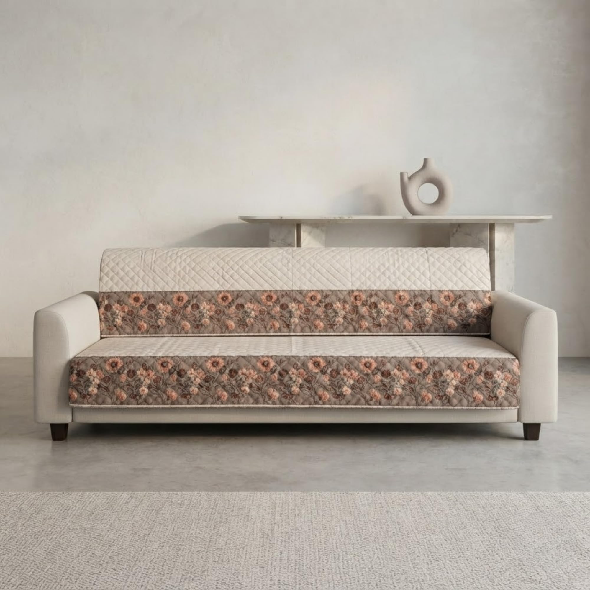 Velvet Quilted Sofa Cover Set - 5 Seater Protection -22 Velvet Quilted Sofa Cover Set - 5 Seater Protection -22