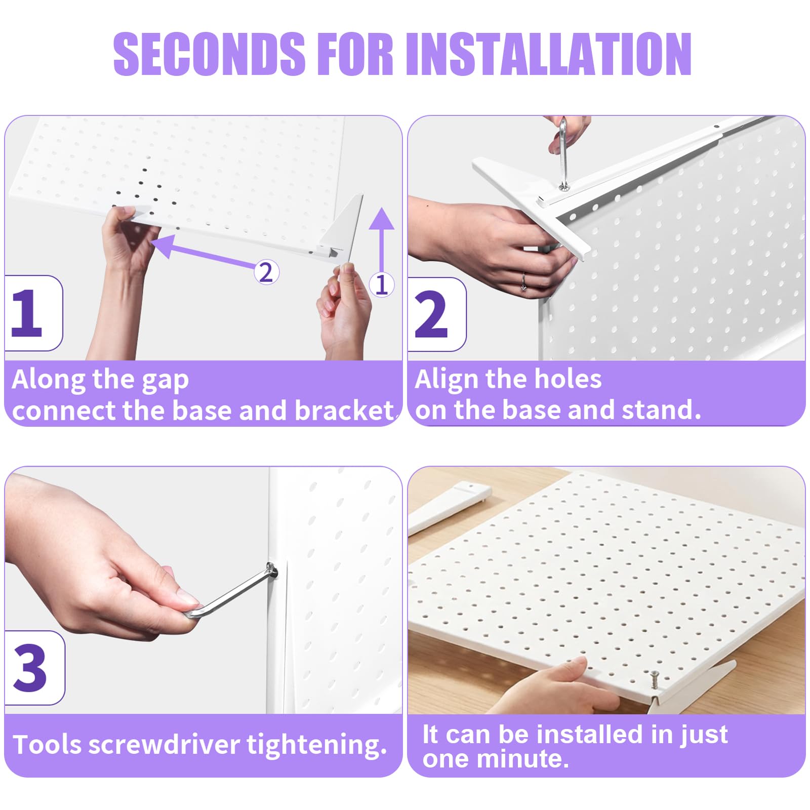Lot de 2 présentoirs avec 32 crochets - Blanc - 43,2 x 33 cm