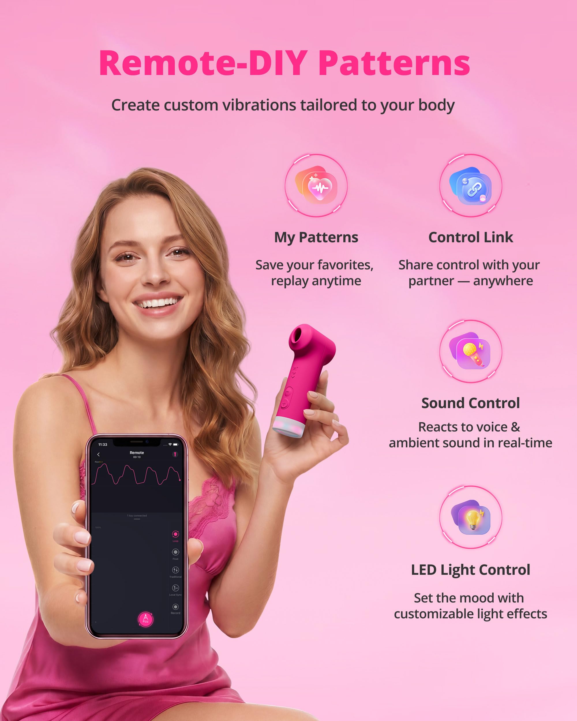 LOVENSE Fizz Druckwellenvibrator für Frauen, Vibrador Succionador mit App; LOVENSE USB Bluetooth Adapter, WLAN Bluetooth Dongle für PC