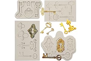 Vintage Key Fondant Molds (4 Pack) - Moulds for Air Dry Clay