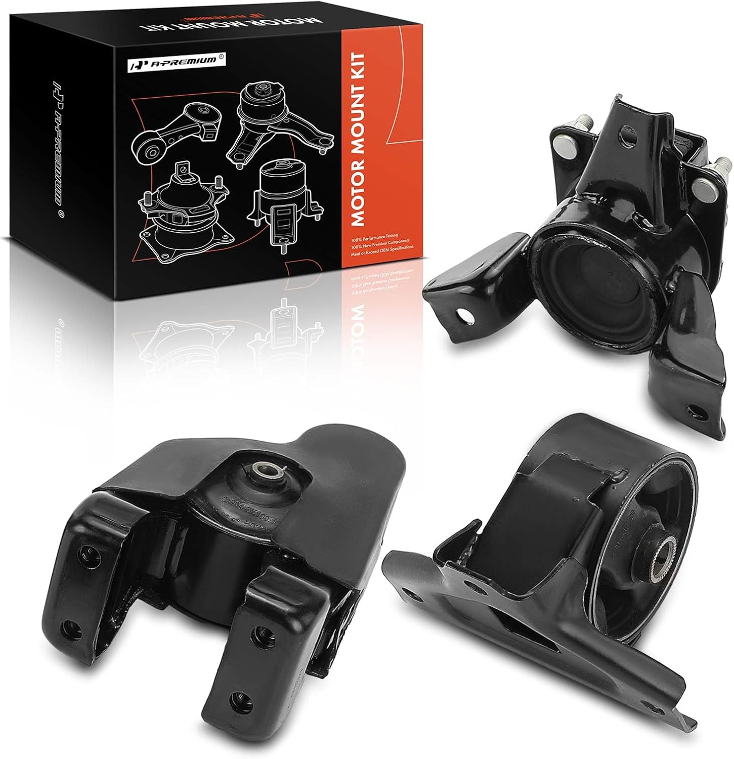 A-Premium 3PCS Engine Motor Mount Kit Compatible with Hyundai Azera 2006 2007 2008, 3.3L 3.8L, Replace# 218103L500, 219303L900