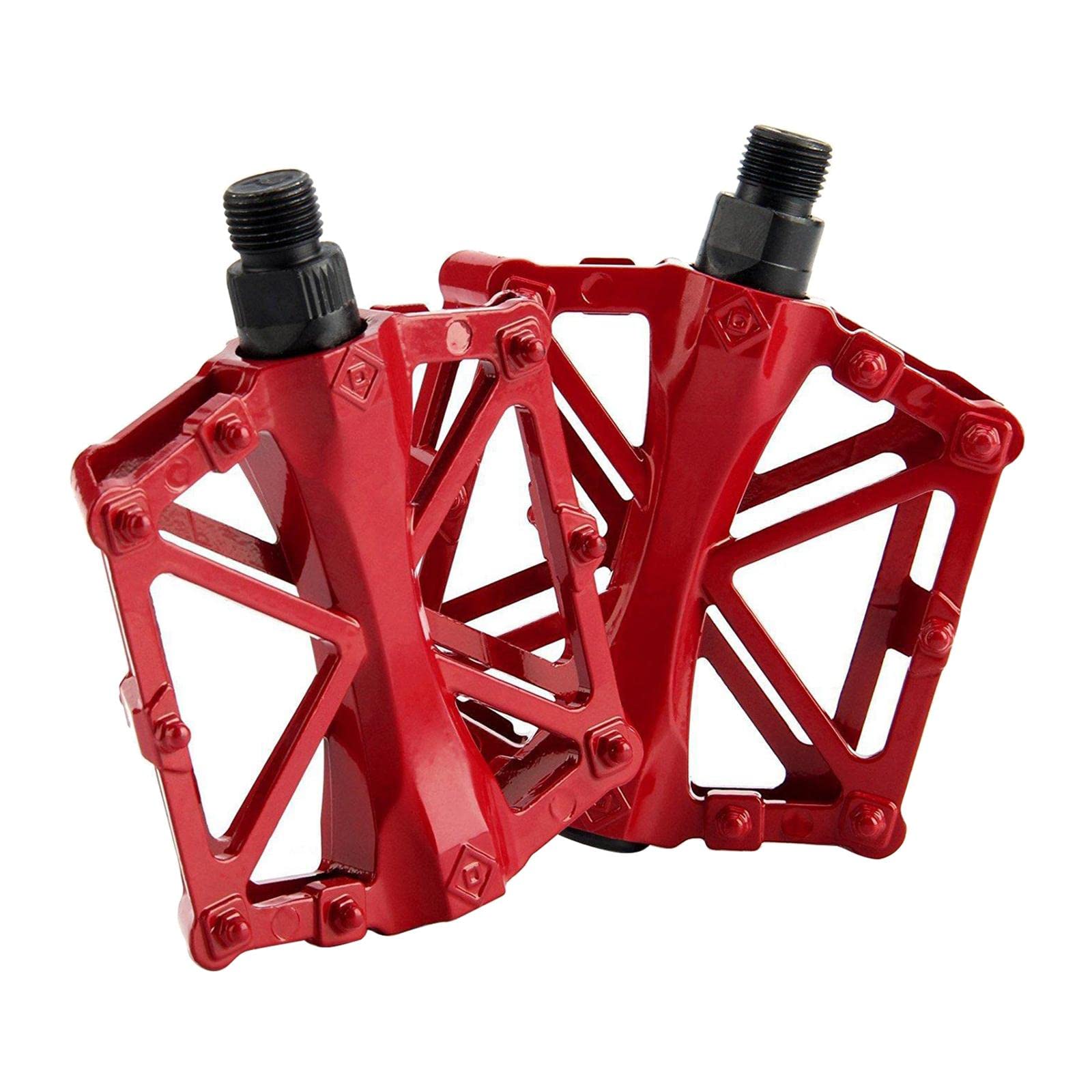 red metal bike pedals
