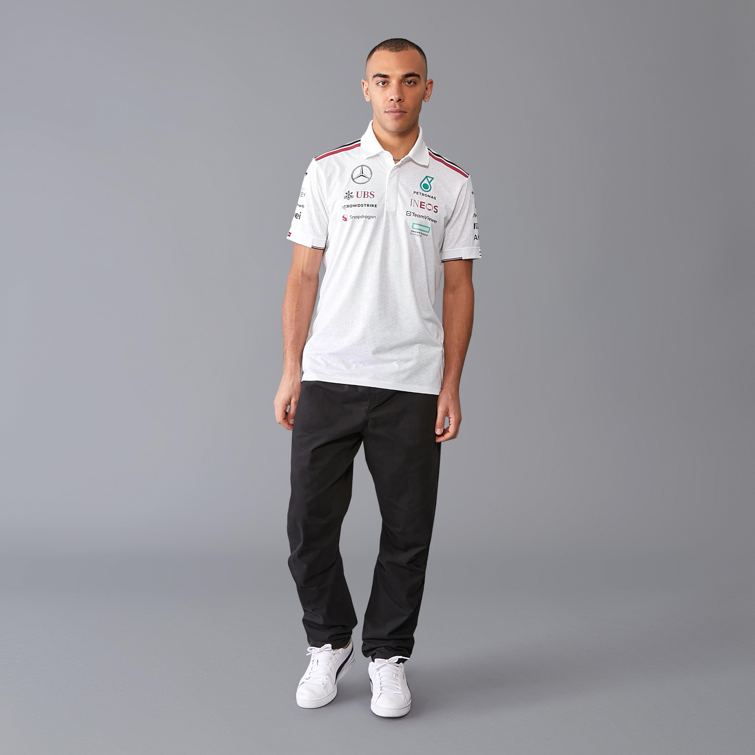 Mercedes AMG Petronas Polo F1 2024 pour Hommes - Blanc - Taille: L