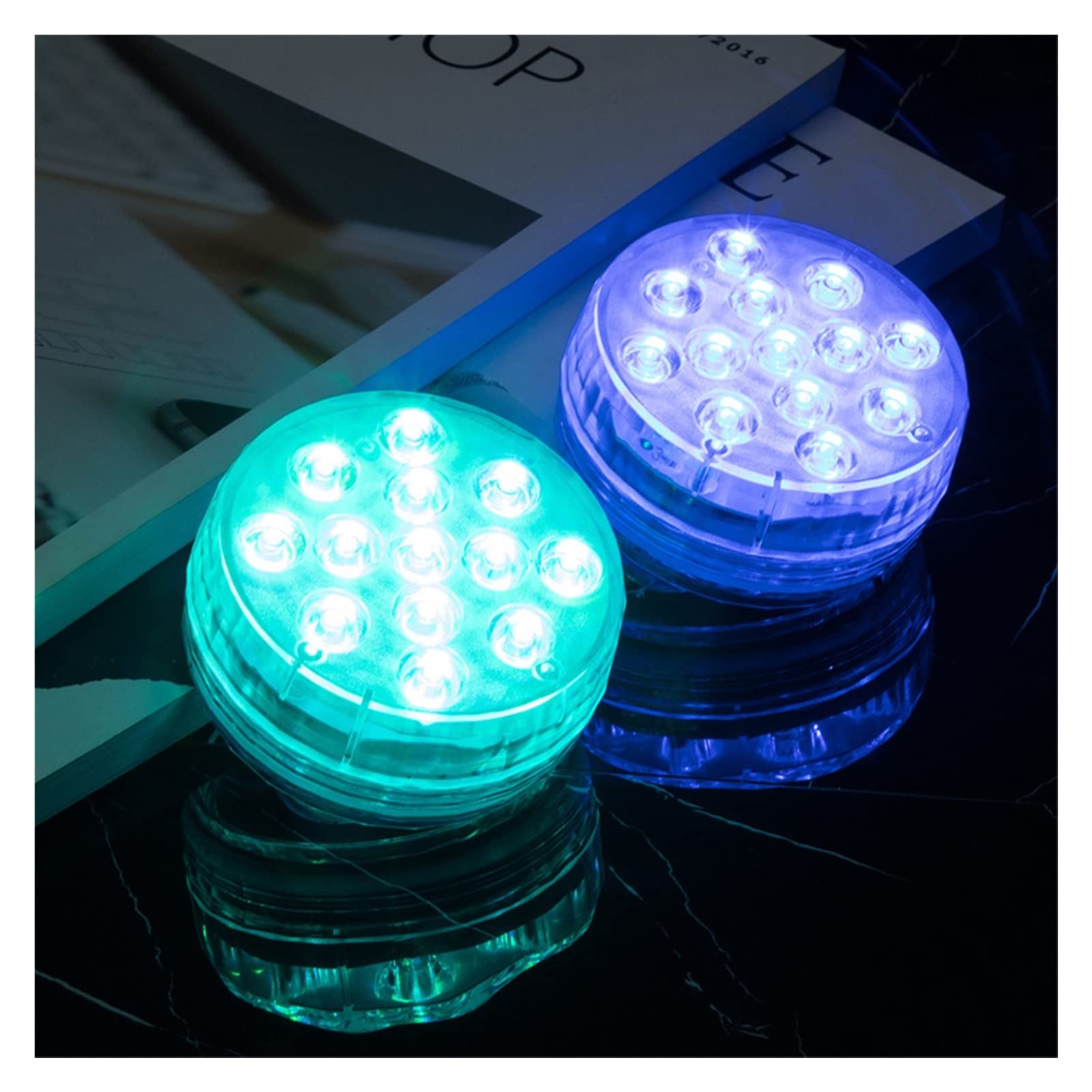 Luci per piscina a LED Remoto impermeabile impermeabile della luce sommergibile del sucker magnetico degli anni Rgb. Luci subacquee for HMOE Party Aquarium Pool Bathtub Vase Decor Per la decorazione d