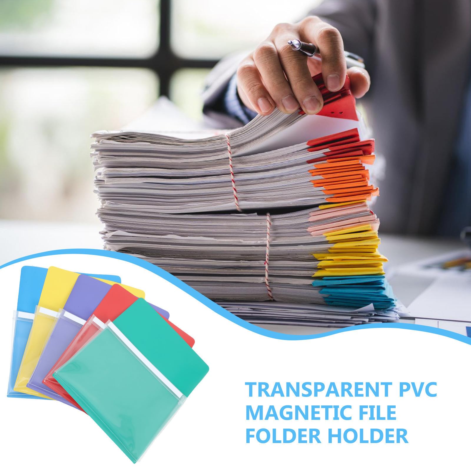 5 Stück Magnetischer Aktenhalter aus Pvc für Dokumente und Stifte