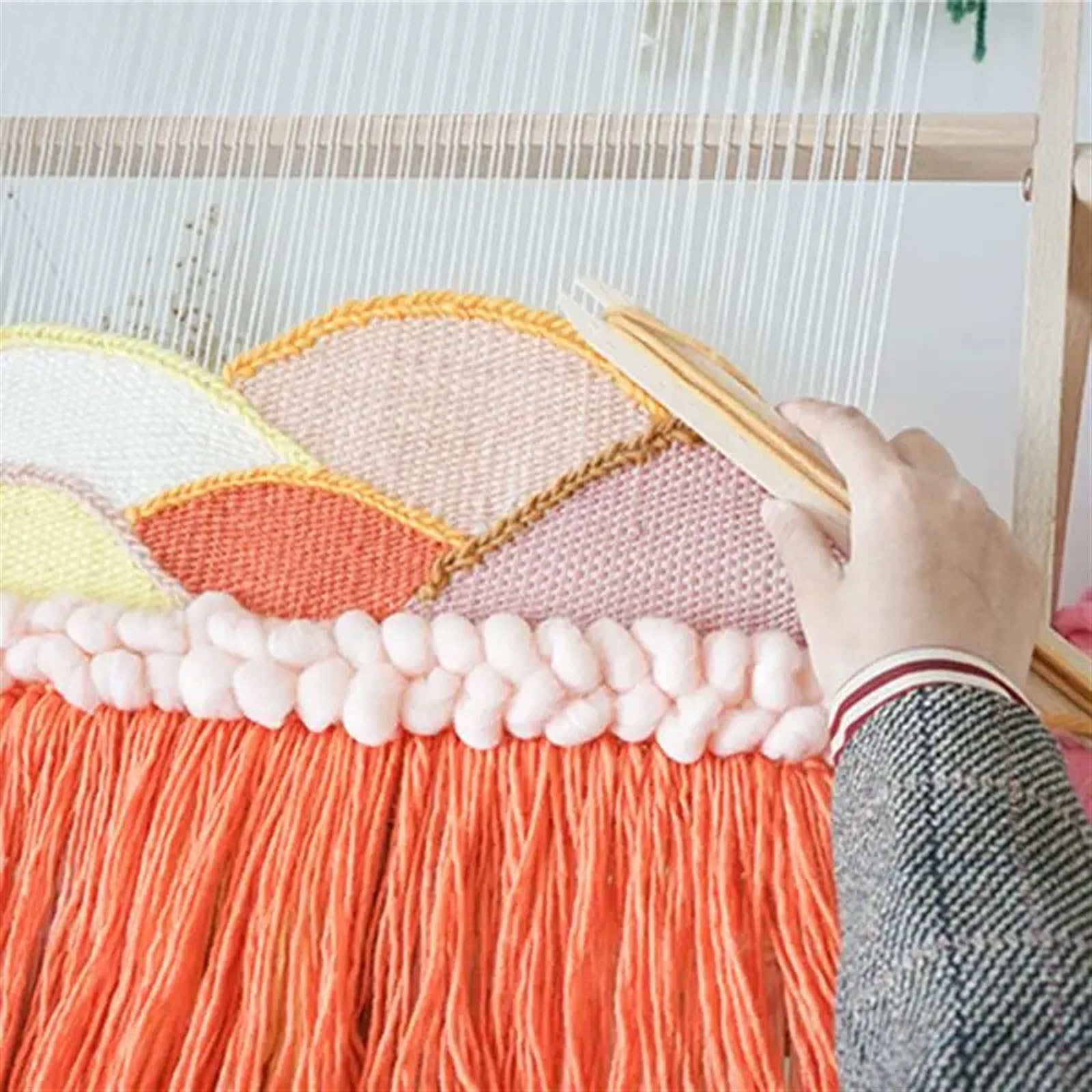 Metier a Tisser Cadre de Tissage for Adultes Cadre de Tissage créatif avec Support Kit de Machine à Tisser à Tricoter Outil de Couture Textile for Tapisserie en Bois