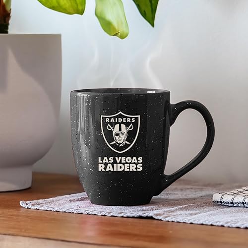Miniatura 291 de Rico Industries, NFL Football - Taza de café de 16 oz de cerámica moteada, grabada con láser y de color de los equipos de fútbol americano de la NFL