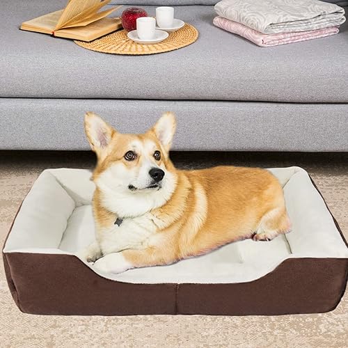Miniatura 7 de Camas rectangulares para perros medianos, cama lavable para mascotas, colchón cómodo para mascotas, sofá cama con parte inferior antideslizante para