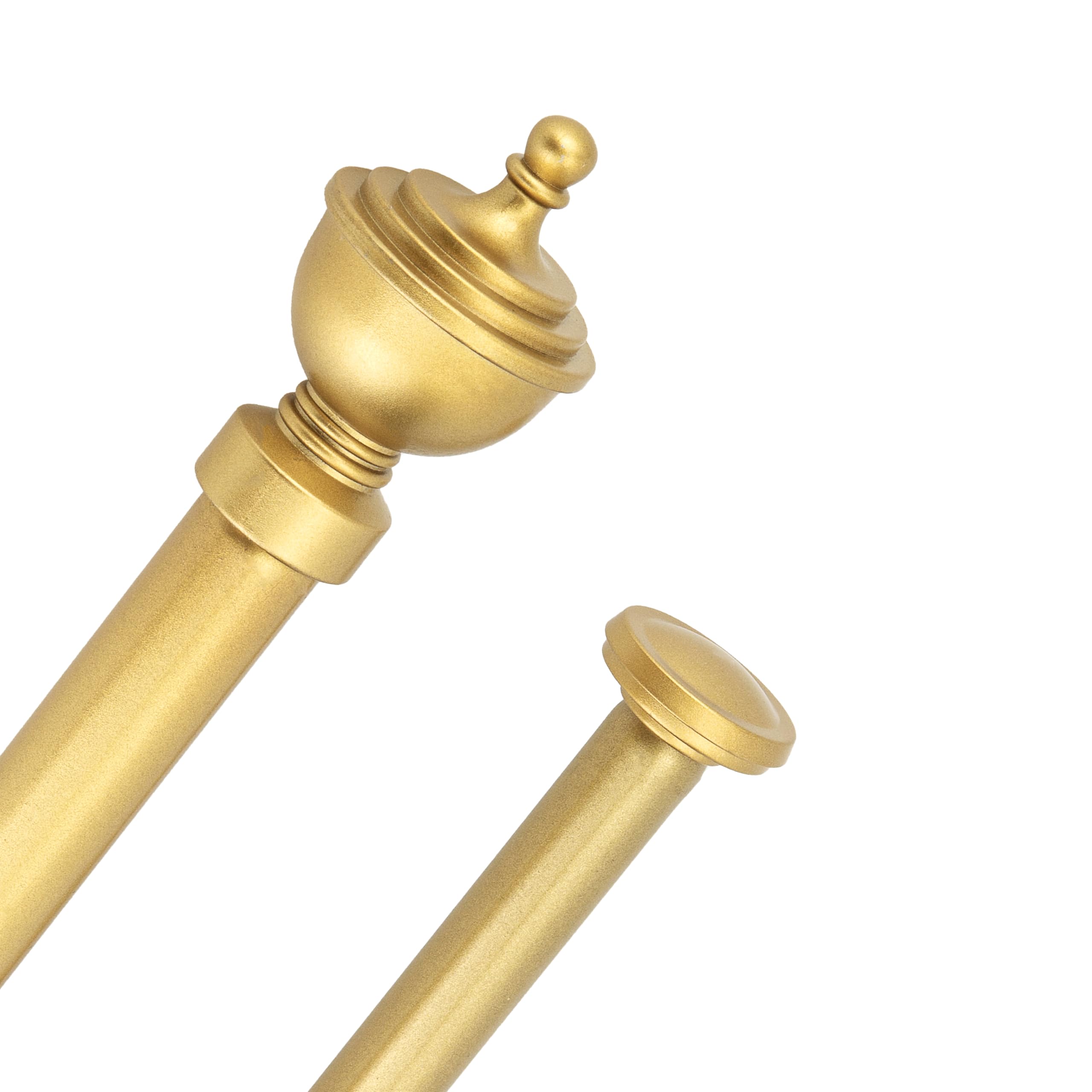 Rydenia 5/8" Double Curtain Rod with Royale Finials,Gold,48‘’-84‘’