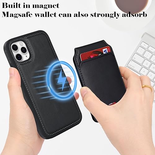 Miniatura 4 de Havaya Magsafe - Funda magnética para iPhone 11 Pro Max, funda de piel compatible con carga inalámbrica magsafe, color negro