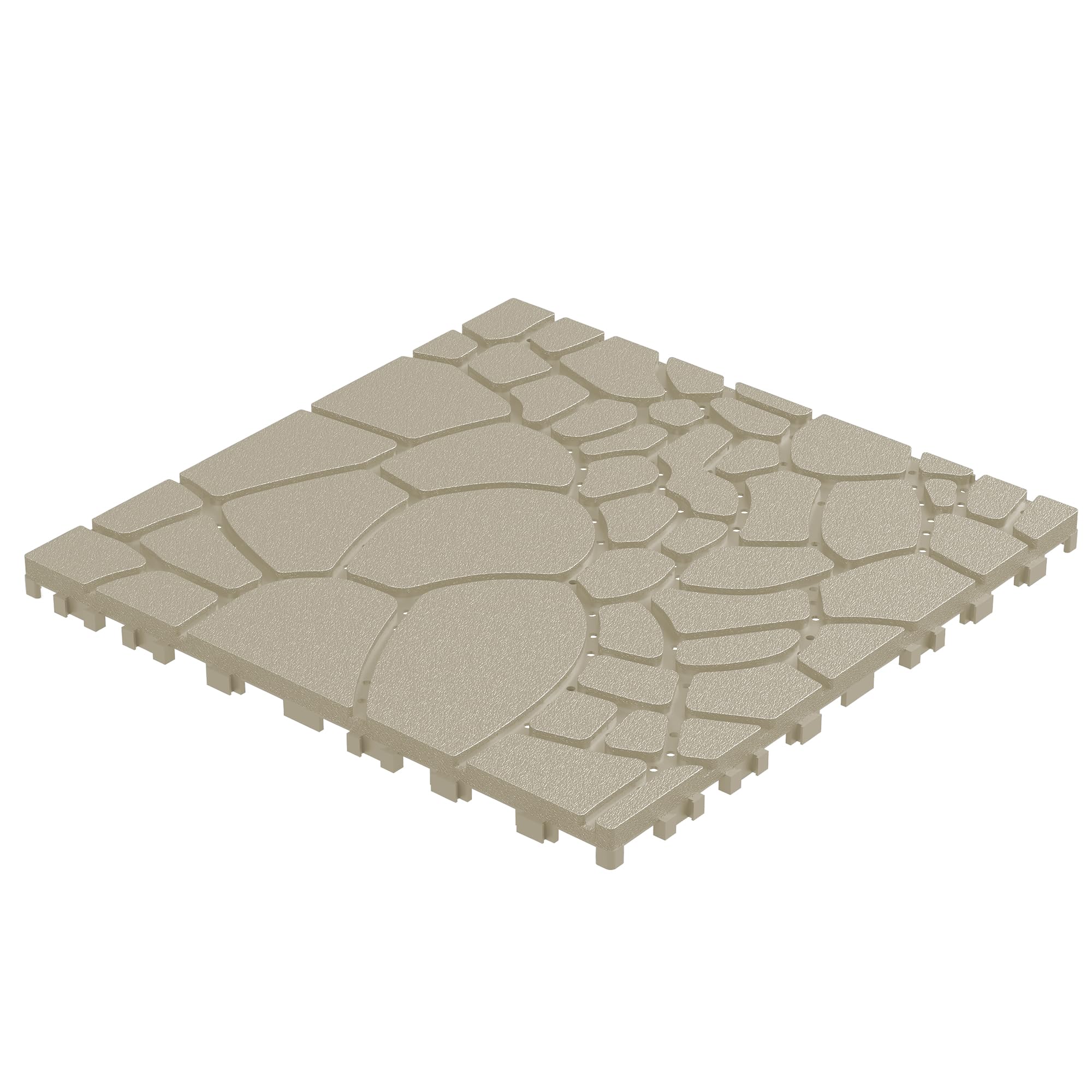 Kunststoff Terrassenfliesen Klicksystem 44er Set 30x30cm Balkonfliesen Wetterfest Bodenfliesen Outdoor Klickfliesen Terrasse Beige wasserdicht rutschfest Drainage DIY Bodenplatten Veranda Garten