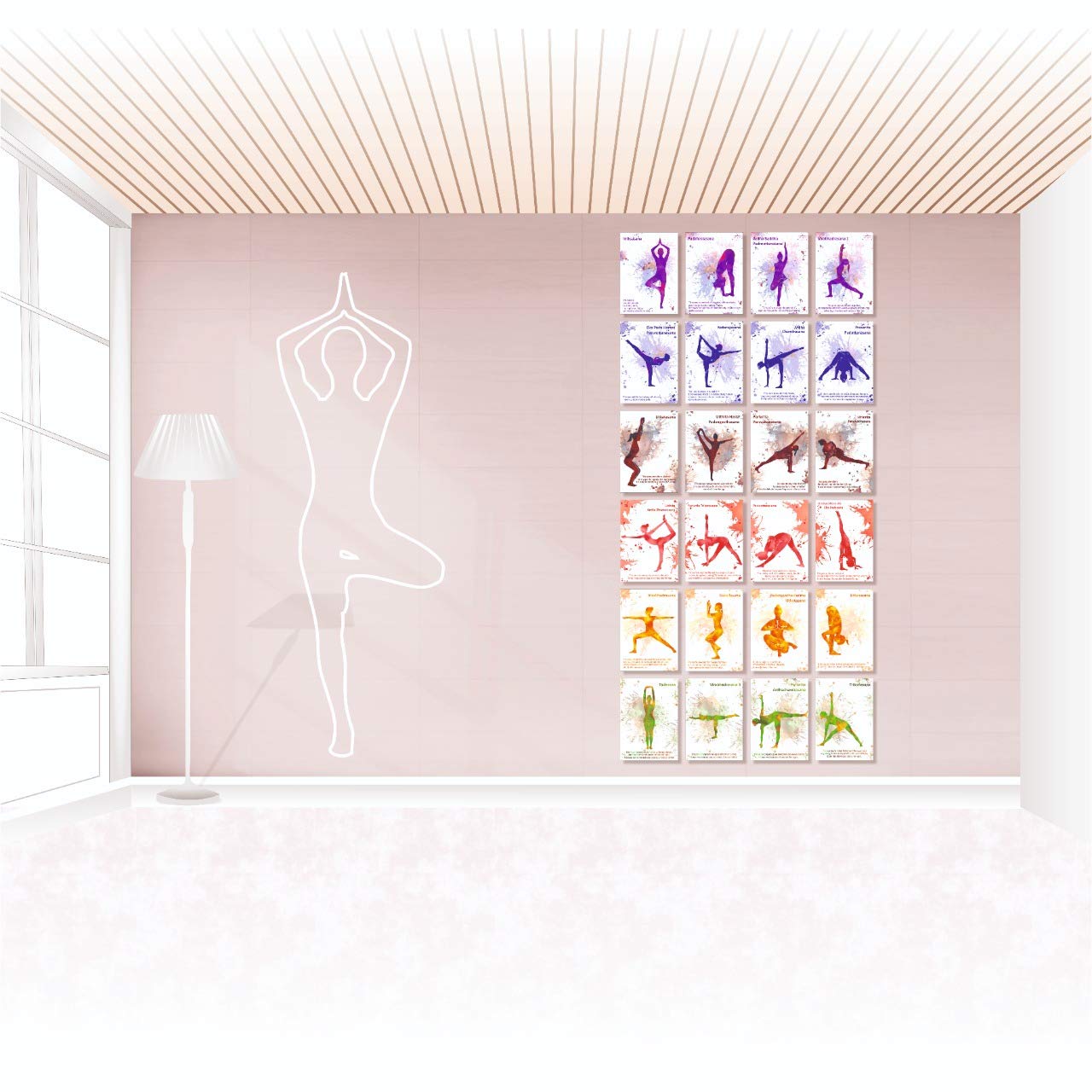 Yoga Cards Set - 24 Standing Poses Chart -7