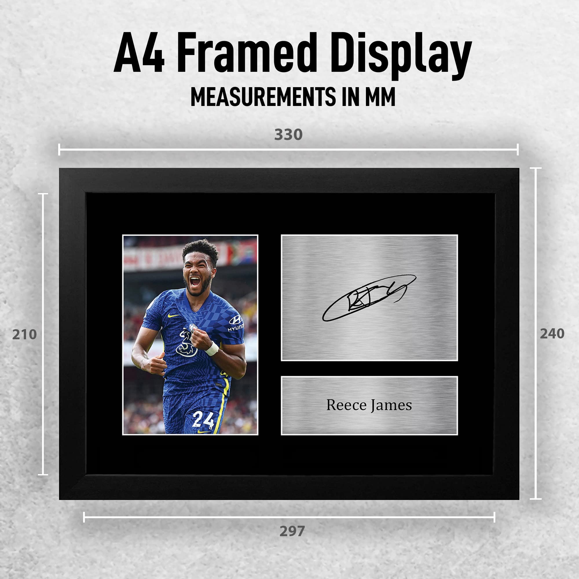 HWC Trading A4 Reece James Chelsea Cadeaux imprimés photo autographe signée pour les fans de football et les supporters - A4