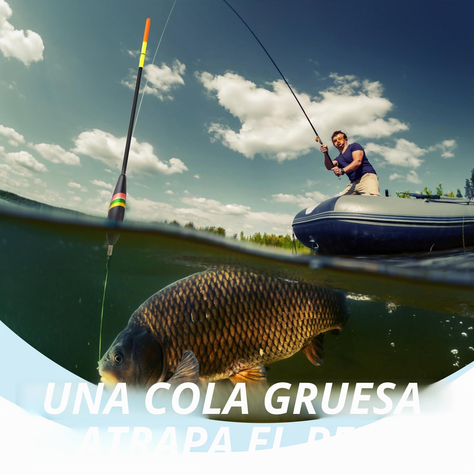 Set de 5 flotadores de Pesca Waggler 4g-8g con 2g pre-plomado - Ideal para lanzamientos amplios y precisos