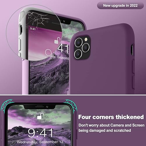 Miniatura 2 de Vooii Funda protectora para iPhone 11 Pro Max, silicona líquida suave de goma delgada de cuerpo completo para iPhone 11 Pro Max (con forro de