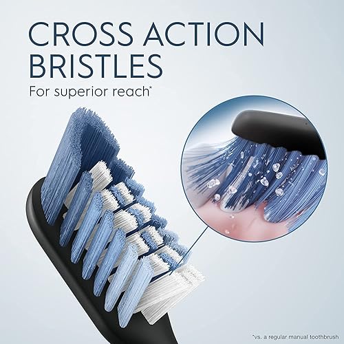 Oral-B Cepillo de dientes Clic, rosa, con 2 cabezales de cepillo reemplazables y soporte magnético para cepillos de dientes (paquete de 2)