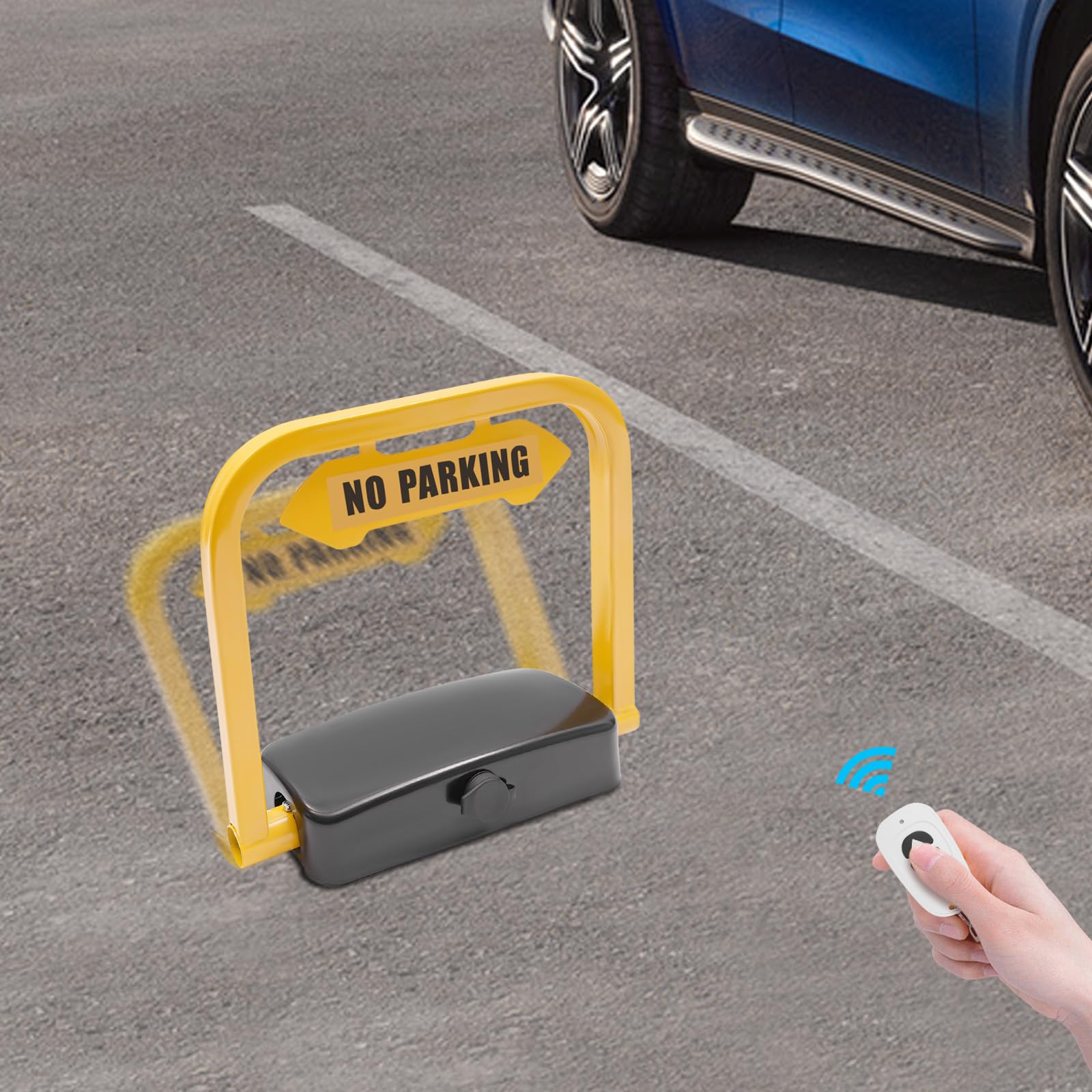 Blocco elettronico privato per parcheggio, barriera per parcheggio con telecomando da 30m, anticollisione a 180°, funzione di allarme intelligente, pieghevole, impermeabile IP67