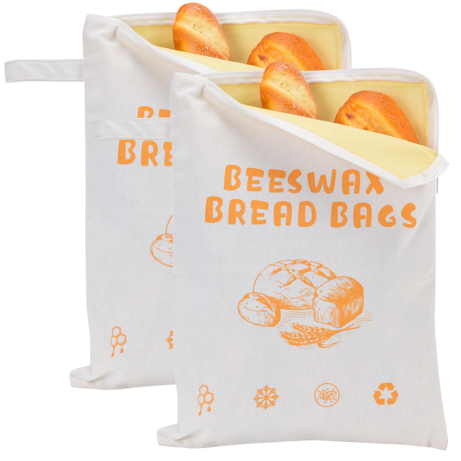 Zeiwohndc Homemade Bread Preserver Bag Organic Cotton Linen Freshness 33x43cm Use Keep Bread