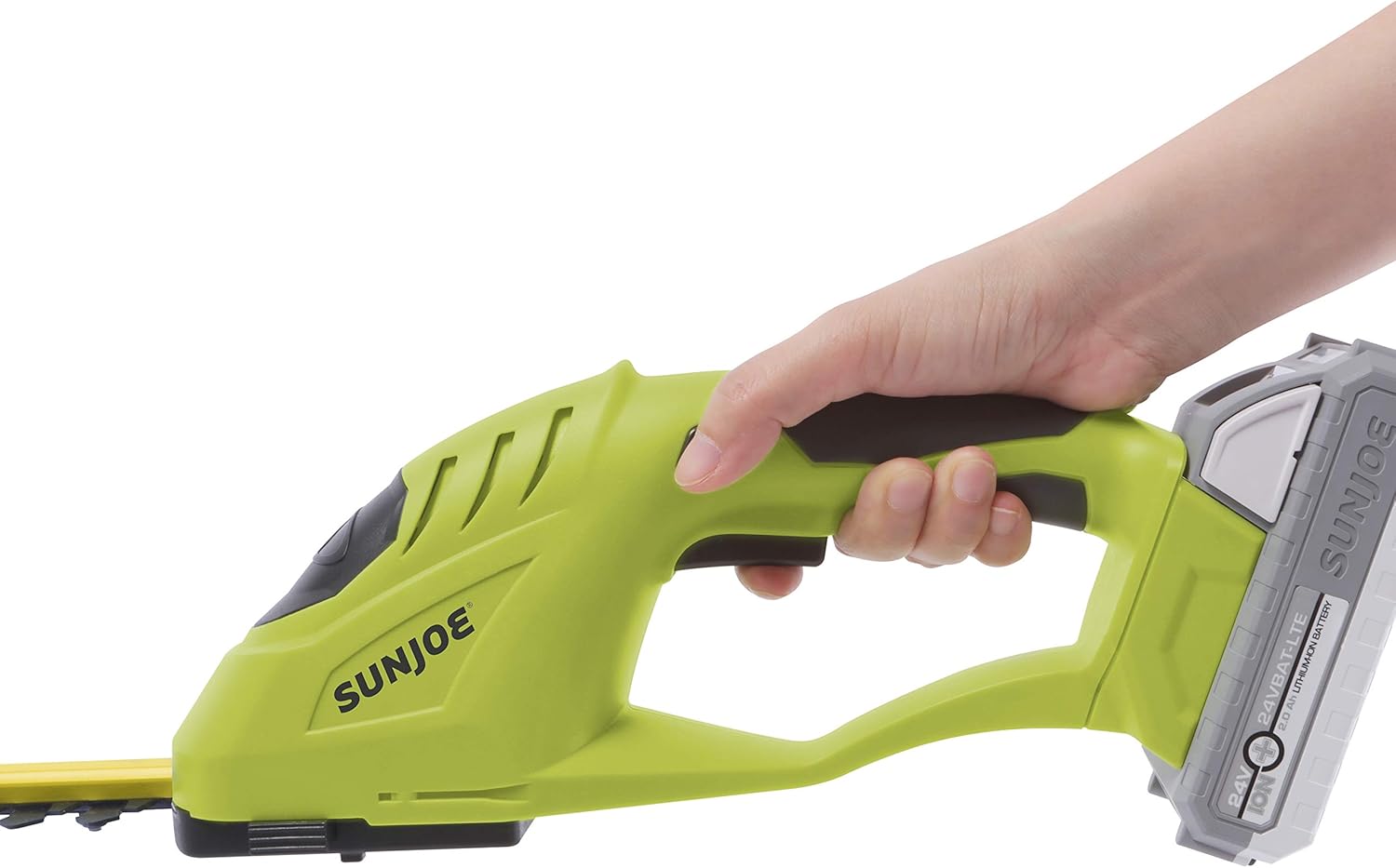 review Sun Joe 24V-SSEG-LTE 24-Volt Cordless Handheld Shrubber + Trimmer, Kit (w/ 2.0 Ah Battery + Quick Charger), 12 x 4 x 4 inches