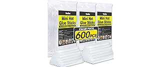 600 Pack Mini Hot Glue Sticks, 4" Long x 0.27" Diameter Glue Sticks for Mini Glue Guns, Multipurpose for Wood, Metal, Glass, Plastic, Floral, Fabric, Leather, Foam, Floral
600 Pack Mini Hot Glue Sticks, 4" Long x 0.27" Diameter Glue Sticks for Mini Glue Guns, Multipurpose for Wood, Met…